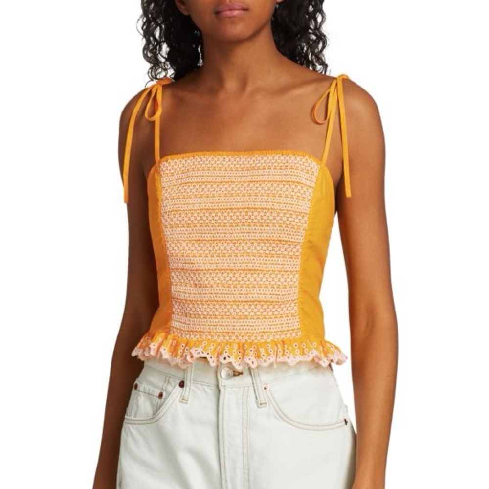 Tanya Taylor Randy Smocked Top